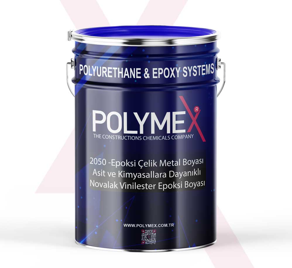 P-2050 Epoksi Çelik Metal Boyası Asit ve Kimyasallara Dayanıklı Novalak Vinilester Epoksi Boyası